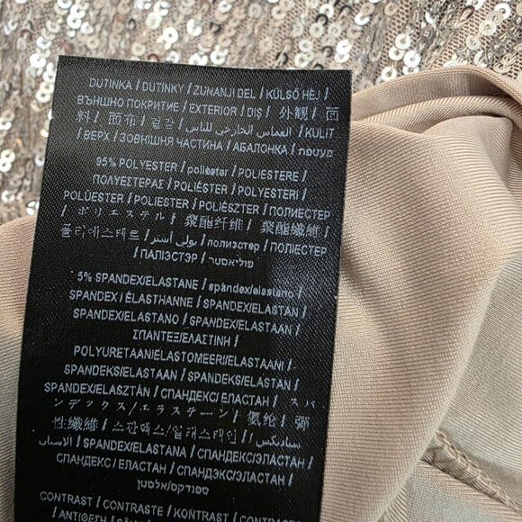 NWT Guess Sequined Cocktail Party Dress Silver/Gold Women's XS Lined, V-Neck! - Picture 13 of 16